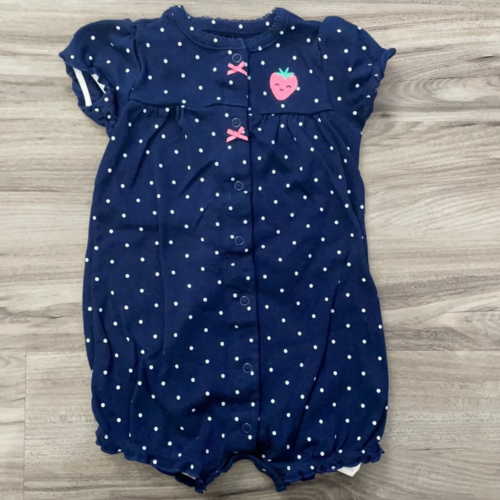 Girls strawberry summer romper